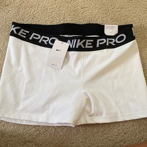 white nike pros